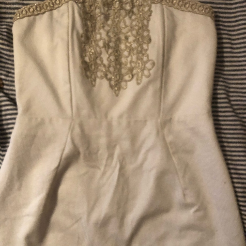 Stunning Mud Pie dress small ivory/gold